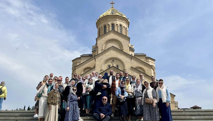 UOC pilgrims near Holy Trinity Cathedral in Tbilisi. Photo: Metropolitan Feodor on Facebook