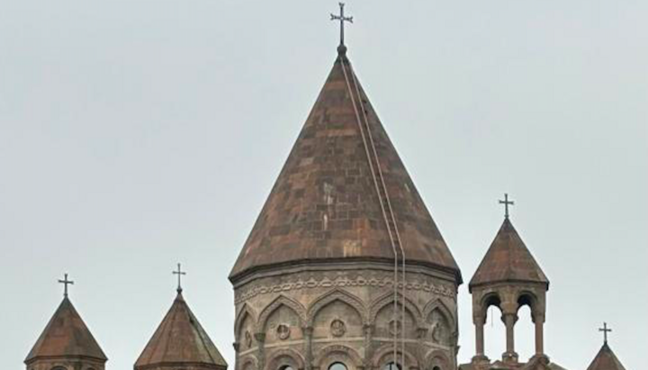 St. James Church in Stepanakert, whose destruction was condemned by the Armenian Church. Photo: Pastinfo