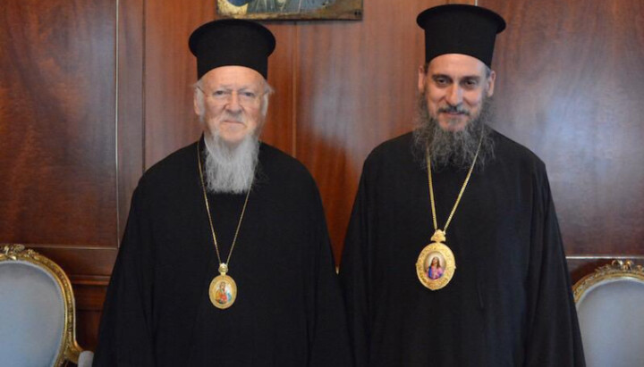 Patriarch Bartholomew with Epifanios Dimitriou. Photo: OCU press service