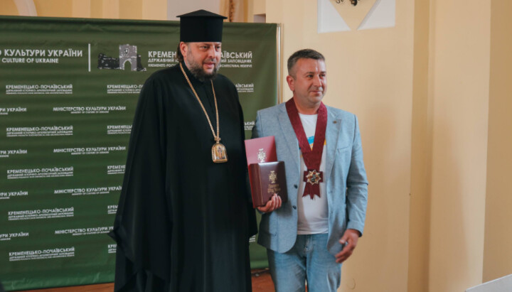 «Епископ» ПЦУ Тихон Петранюк и директор заповедника Василий Ильчишин. Фото: Фейсбук Кременецко-Почаевского заповедника