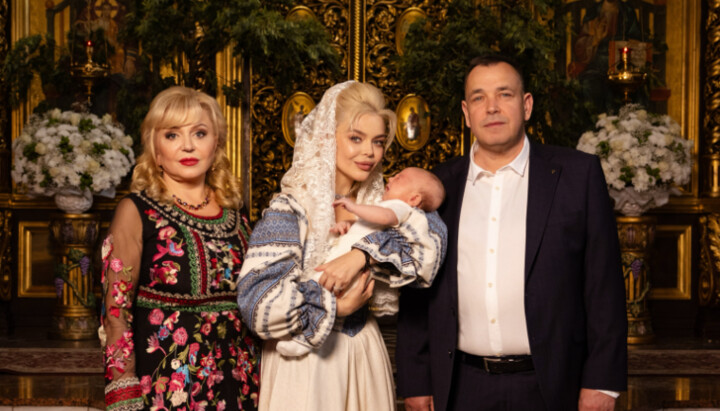 The baptism of Alina Grosu’s son at the Holy Spirit Cathedral in Chernivtsi. Photo: Alina Grosu’s Facebook page