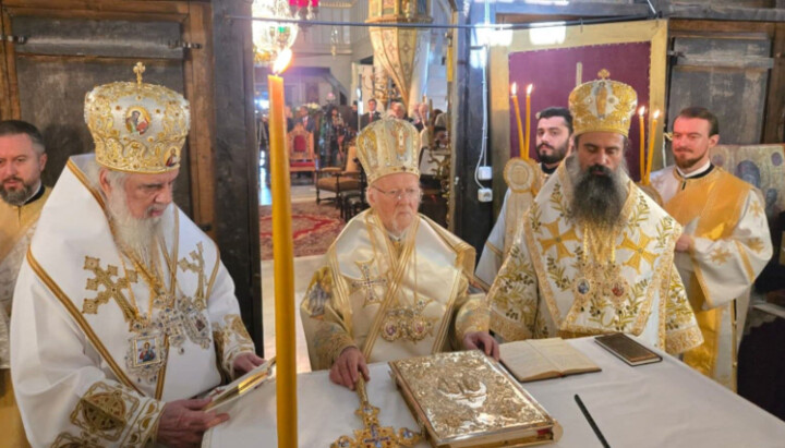 Патріарху Варфоломію послужили предстоятелі Болгарської та Румунської Церков у його іменини. Фото: Orthodoxia News Agency