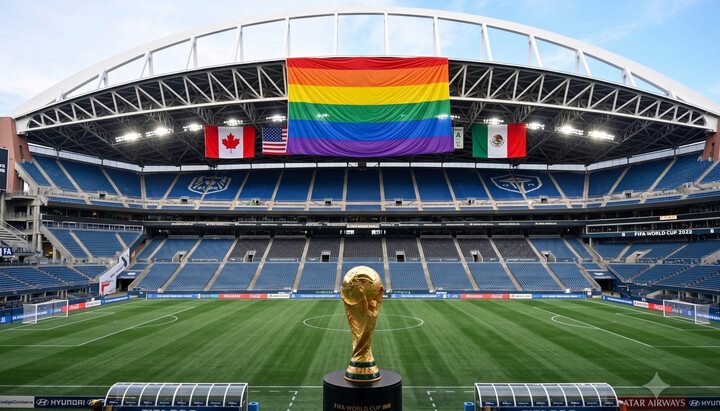 LGBT symbolism at the FIFA World Cup. Photo: AI-generated image