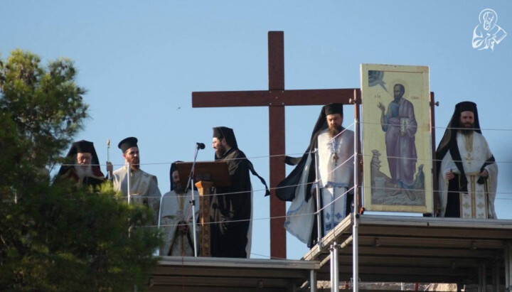 Vespers on the Areopagus on the feast of the Apostle Paul. Photo: UOJ