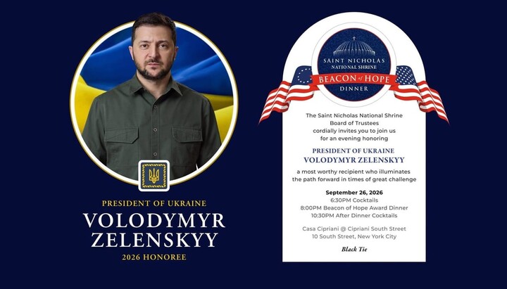 The announcement of Zelensky's award. Photo: parish Facebook page