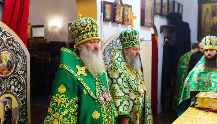 Metropolitan Pavel at the church of the Protection of the Mother of God at Holosiiv Monastery. Photo: Kyiv-Pechersk Lavra