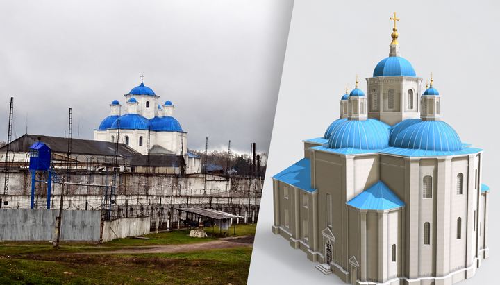 Гамаліївський монастир і 3D-модель одного з храмів монастирського ансамблю. Фото: Проєкт «Глухівщина крізь століття»