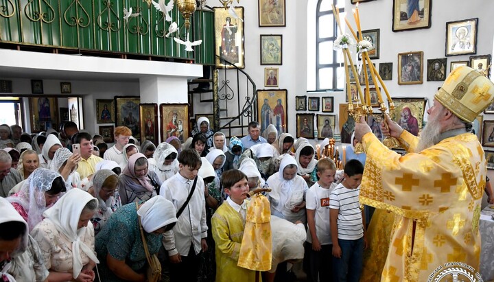 A service at the church in the village of Nosachevychi of the Rozhyshche Deanery. Photo: Volyn Eparchy
