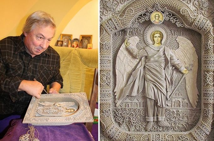 Крымский актер создает уникальные иконы в технике макраме