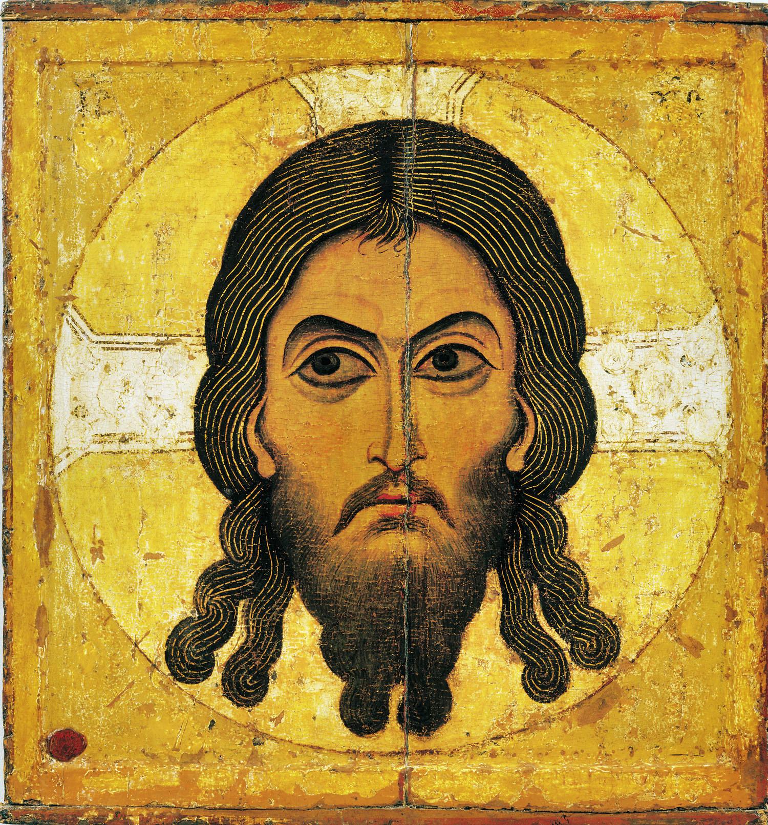 Спас Нерукотворный (новгородская икона XII века). 