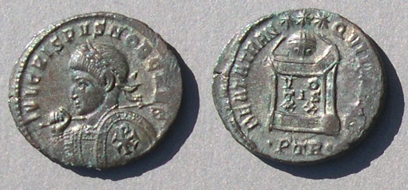 Монета Криспа, IV століття. Джерело: Wikimedia Commons, Valentinian364; CC BY-SA 4.0.